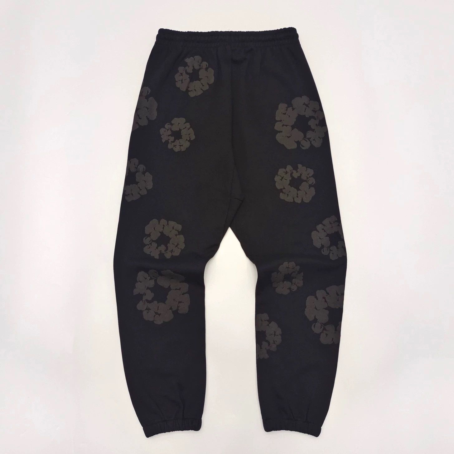 1:1 top quality washing black with grey puff print pant
