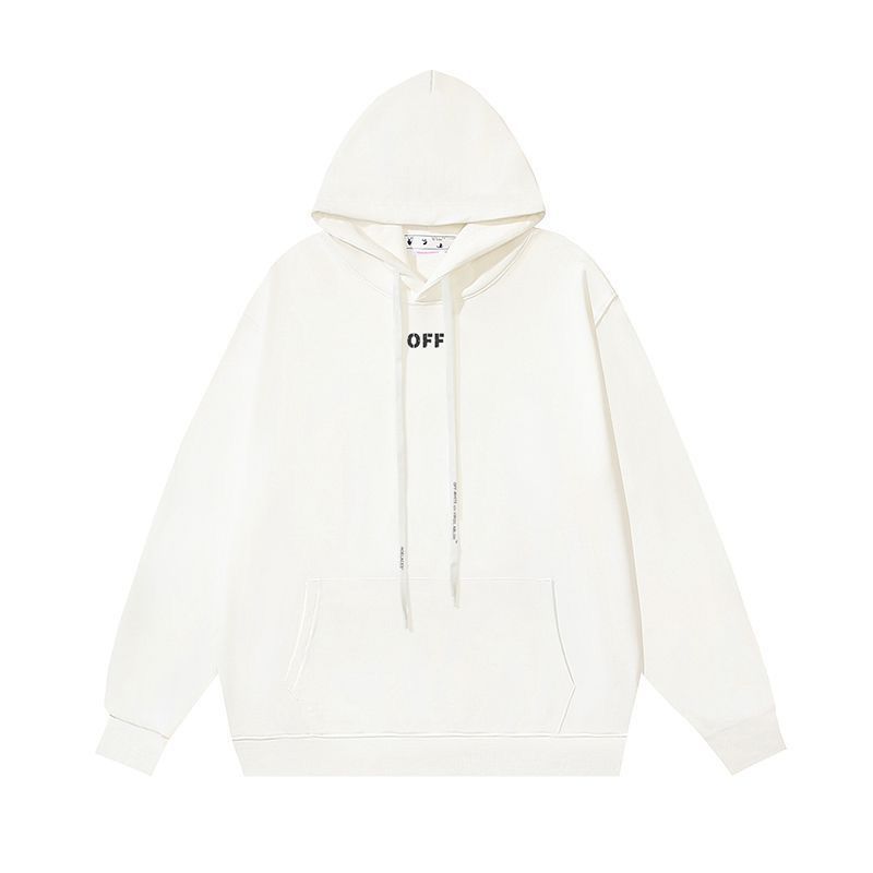 Classic style basic color with off print hoodie