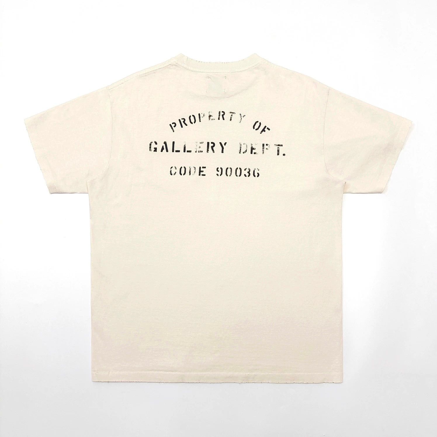 1:1 Top quality washing beige color with letter print on pocket tshirt