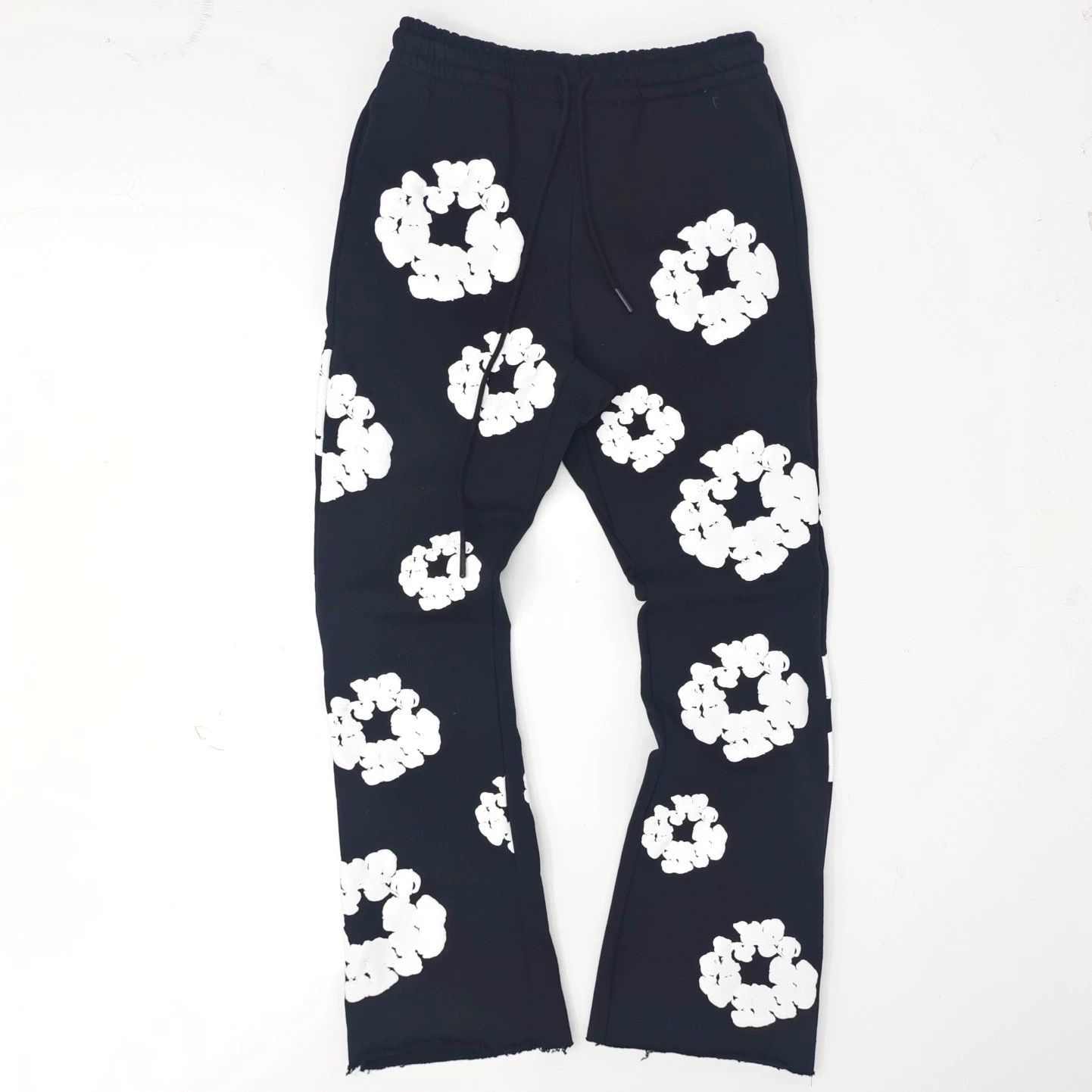 1:1 top quality thick puff printing flared pant