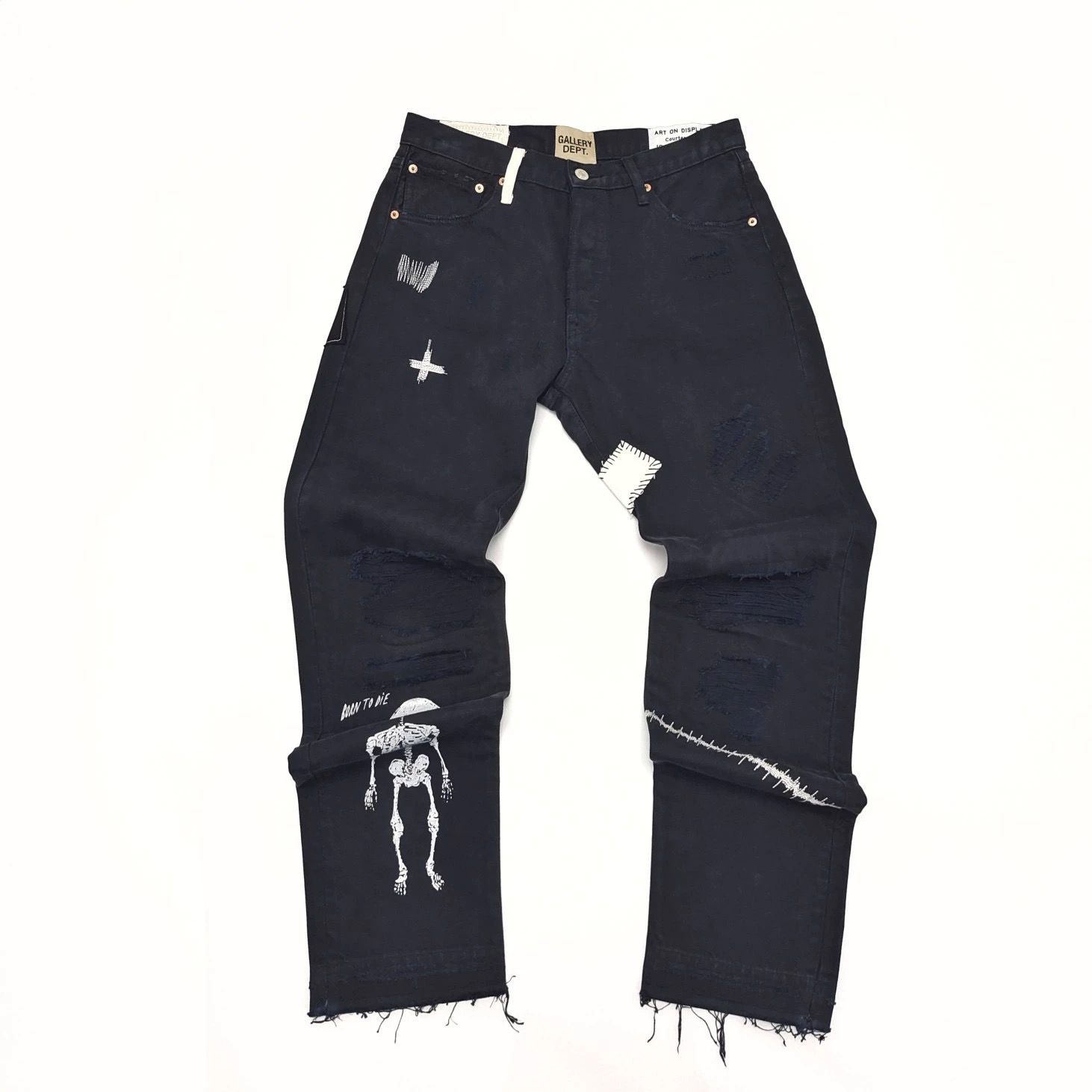 1:1 Top quality washing black flared jeans