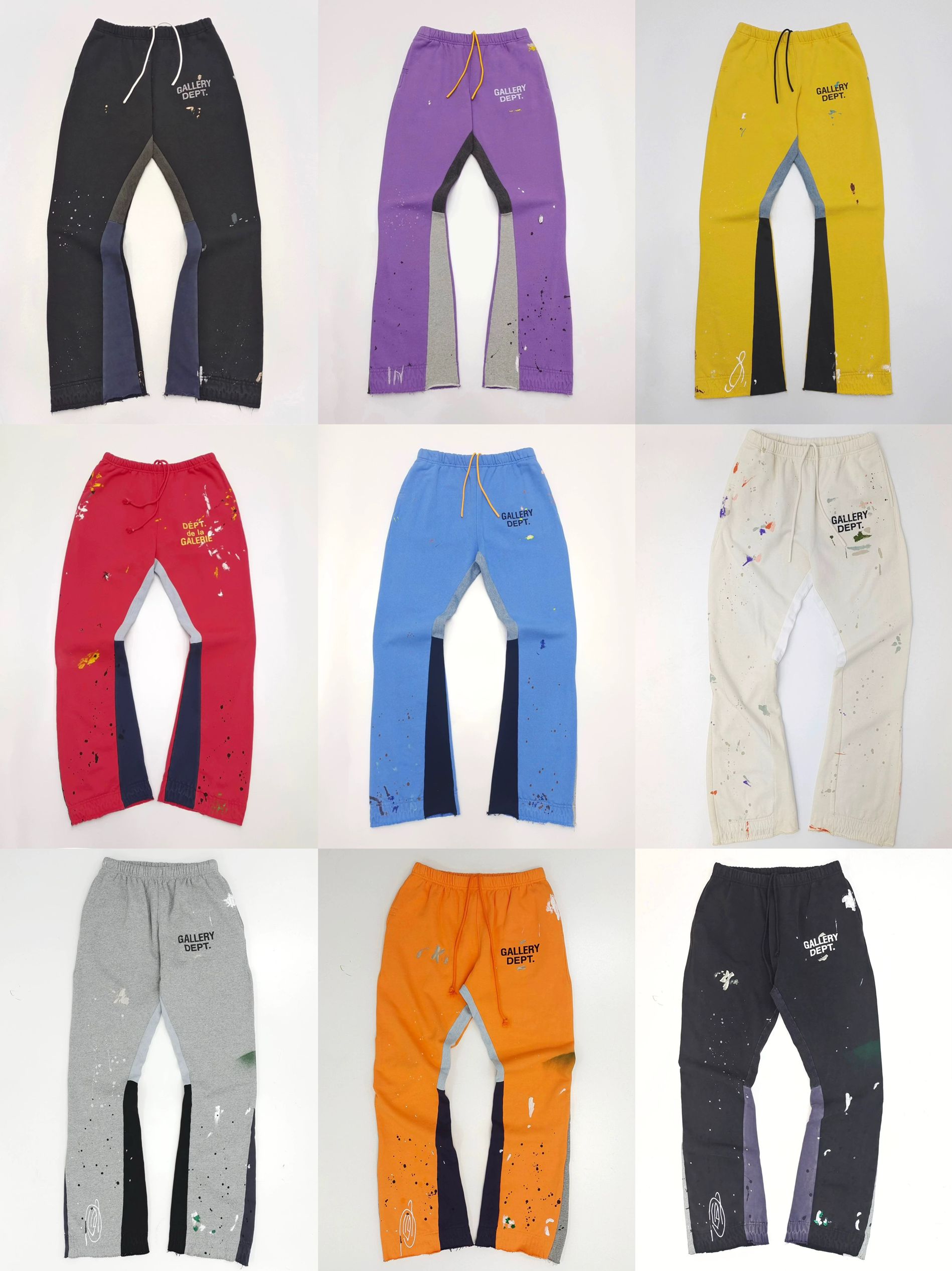 1:1 Top quality splicing painting flared pant