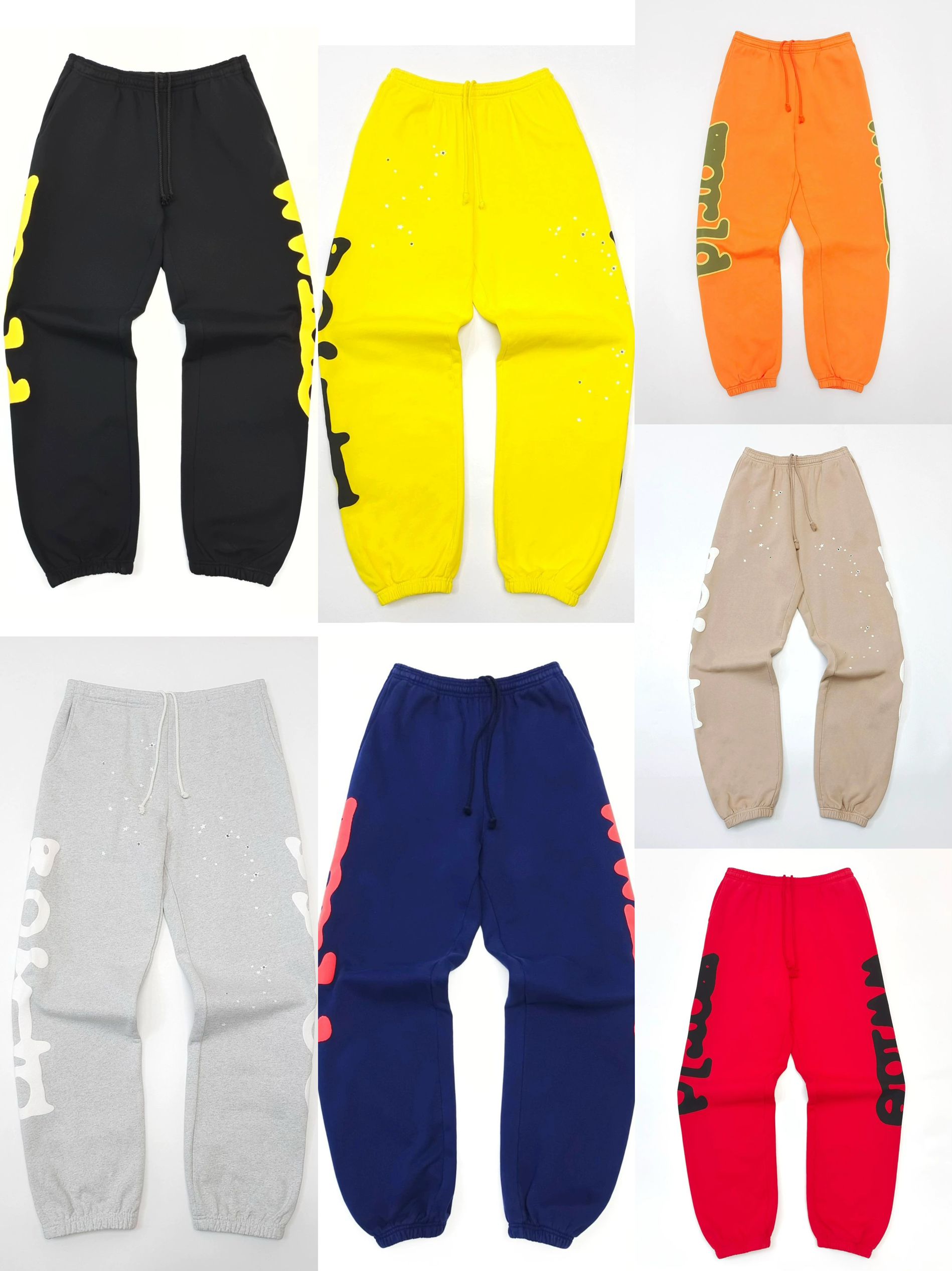 1:1 Top quality washing colorful puff logo pant
