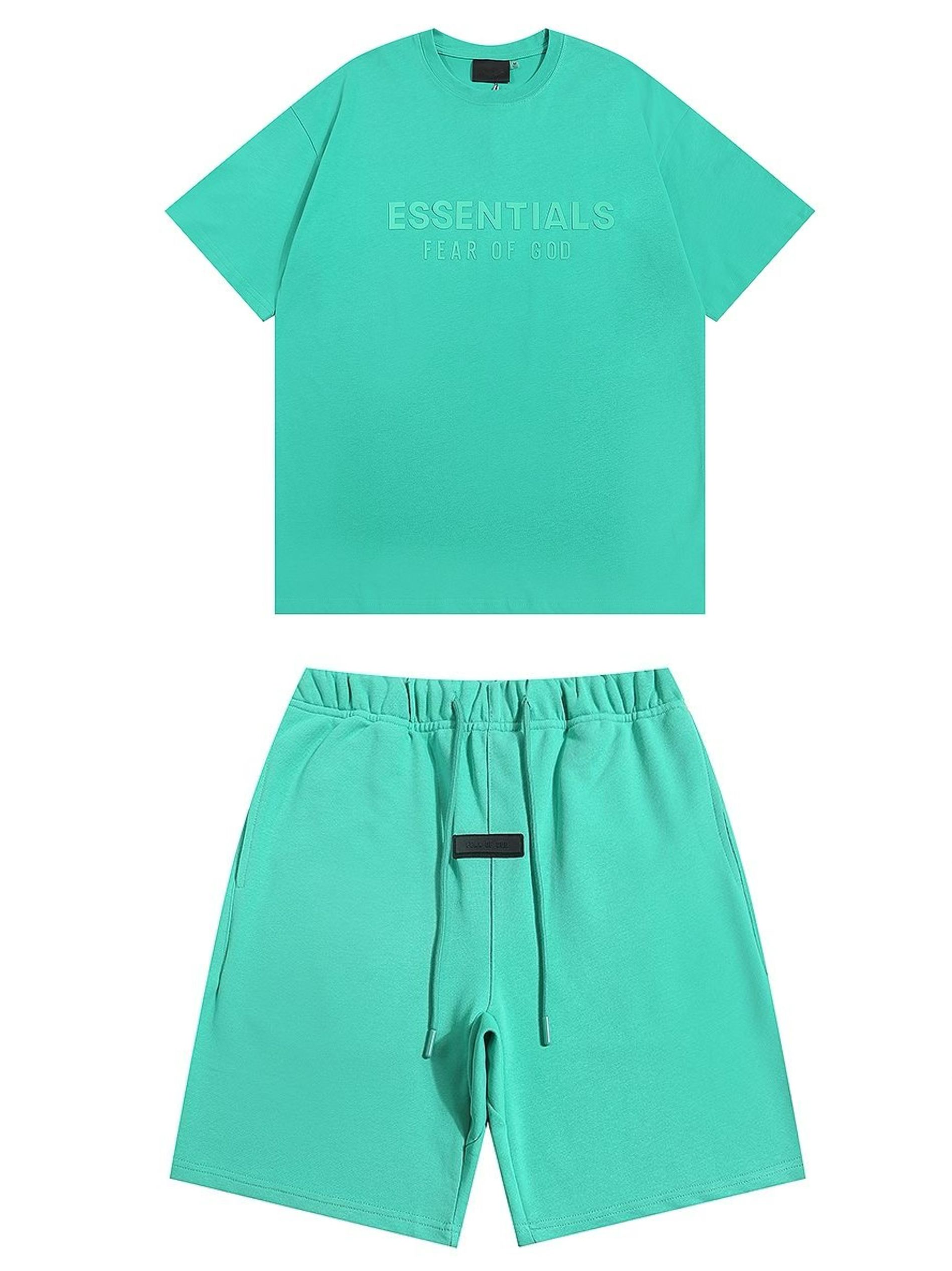 Classic style creaming colors tshirt with short set suit