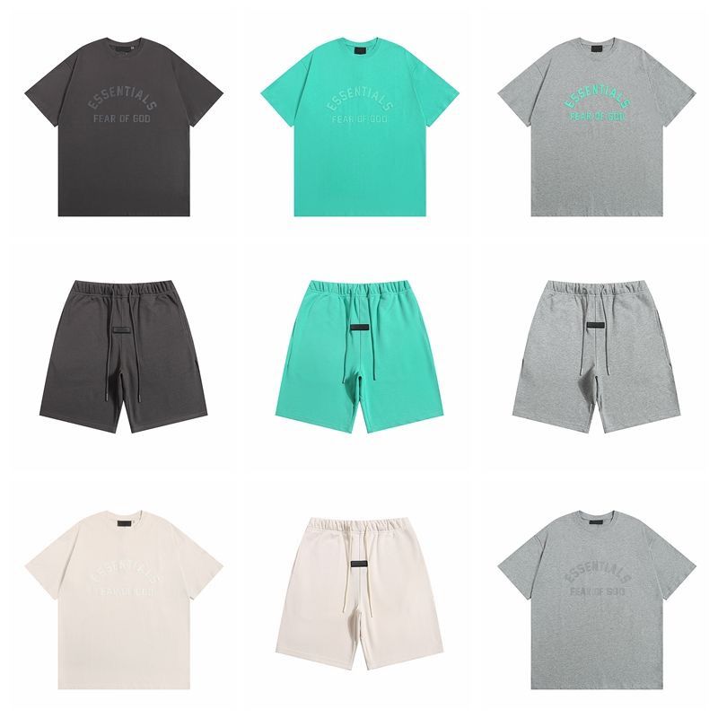 Classic style creaming colors tshirt with short set suit