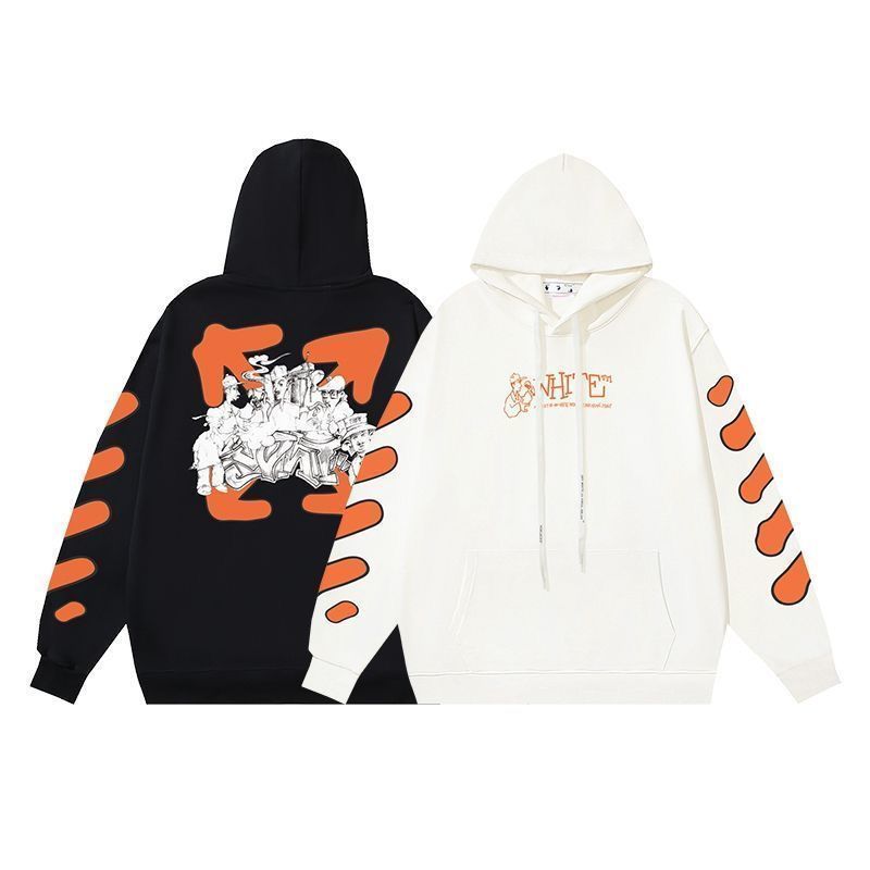 New orange painting on arms hoodie