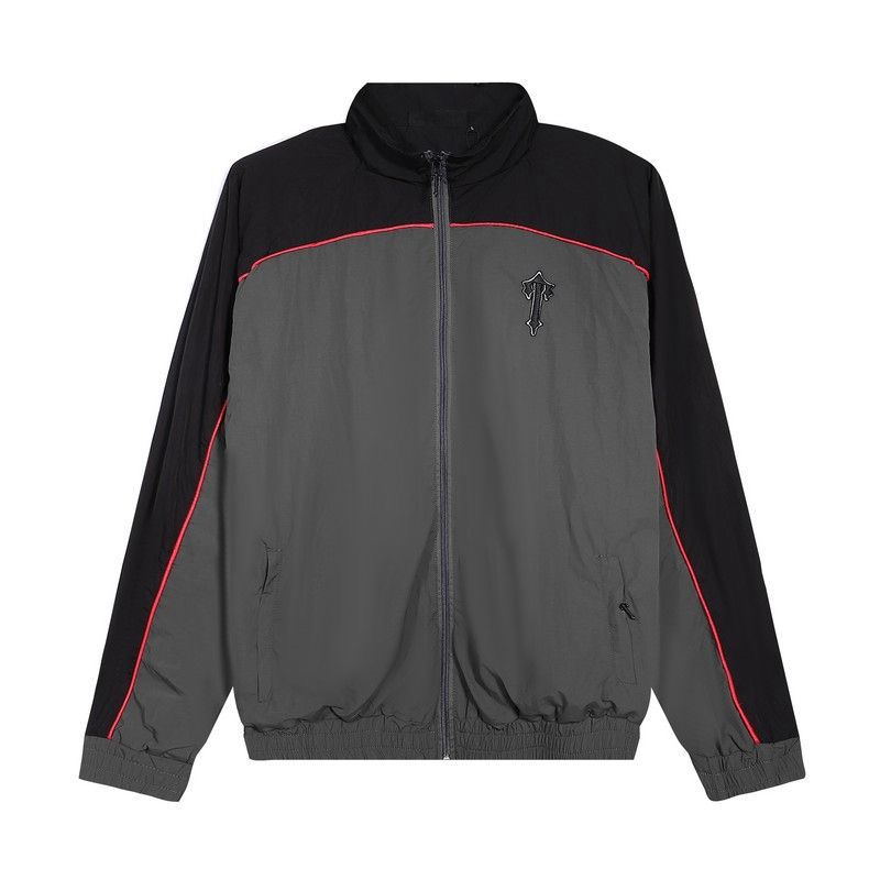 New dark grey with black color jacekt with pant tracksuit