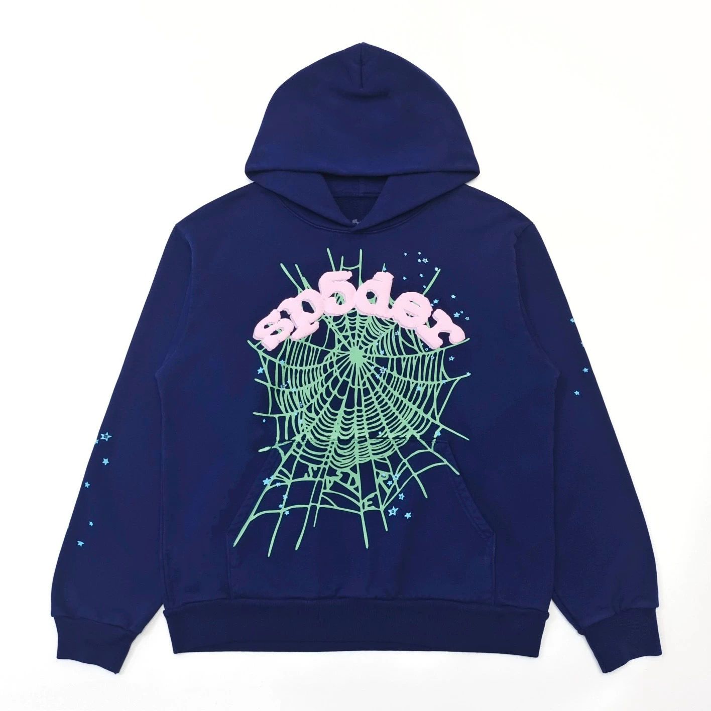 1:1 Top quality spider web green powder foam print hoodie