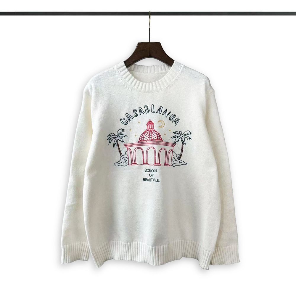 1:1 Cardigan embroidery crewneck sweater
