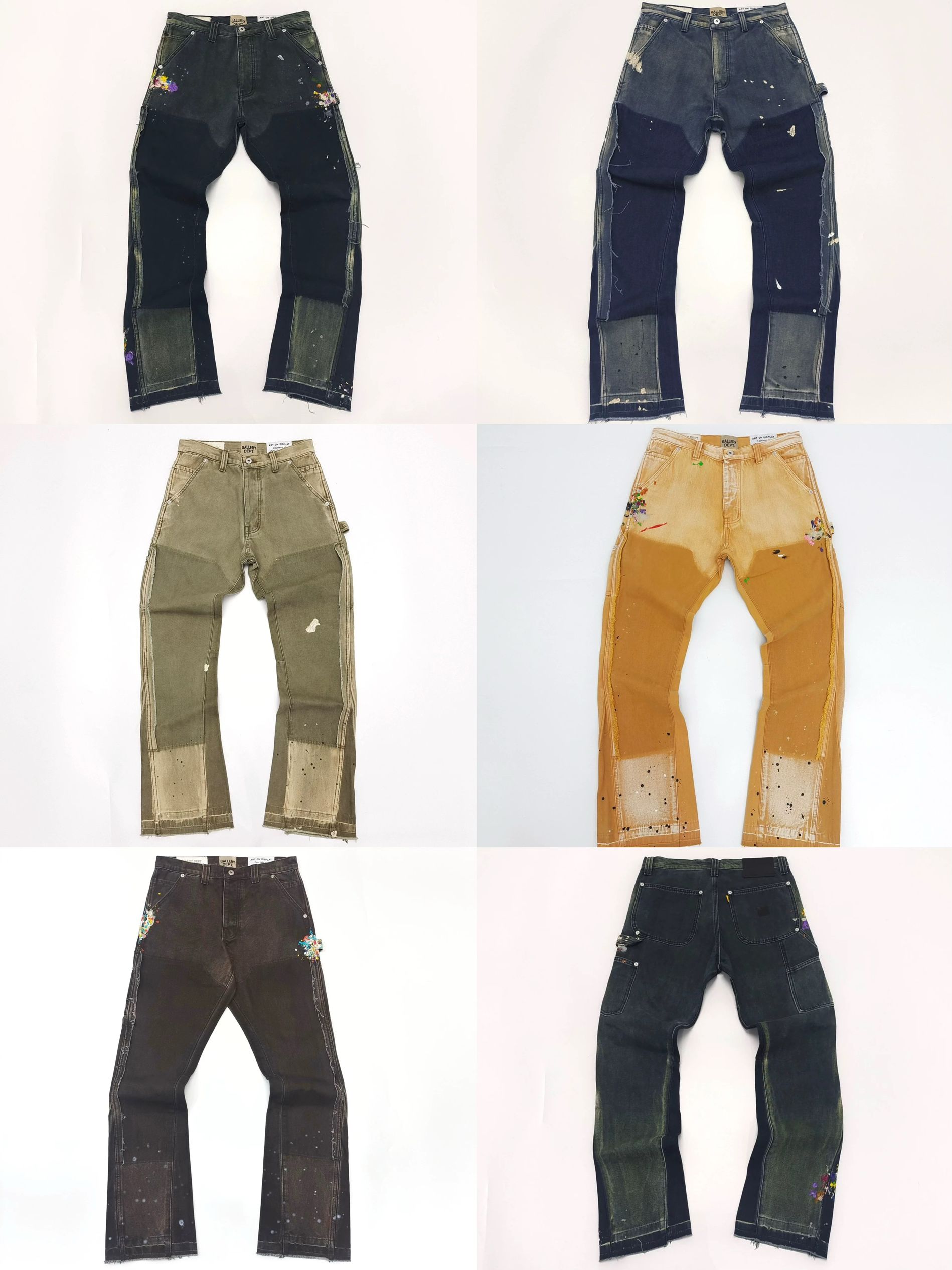 Splash-ink spliced lumber pants to make old cargo pants