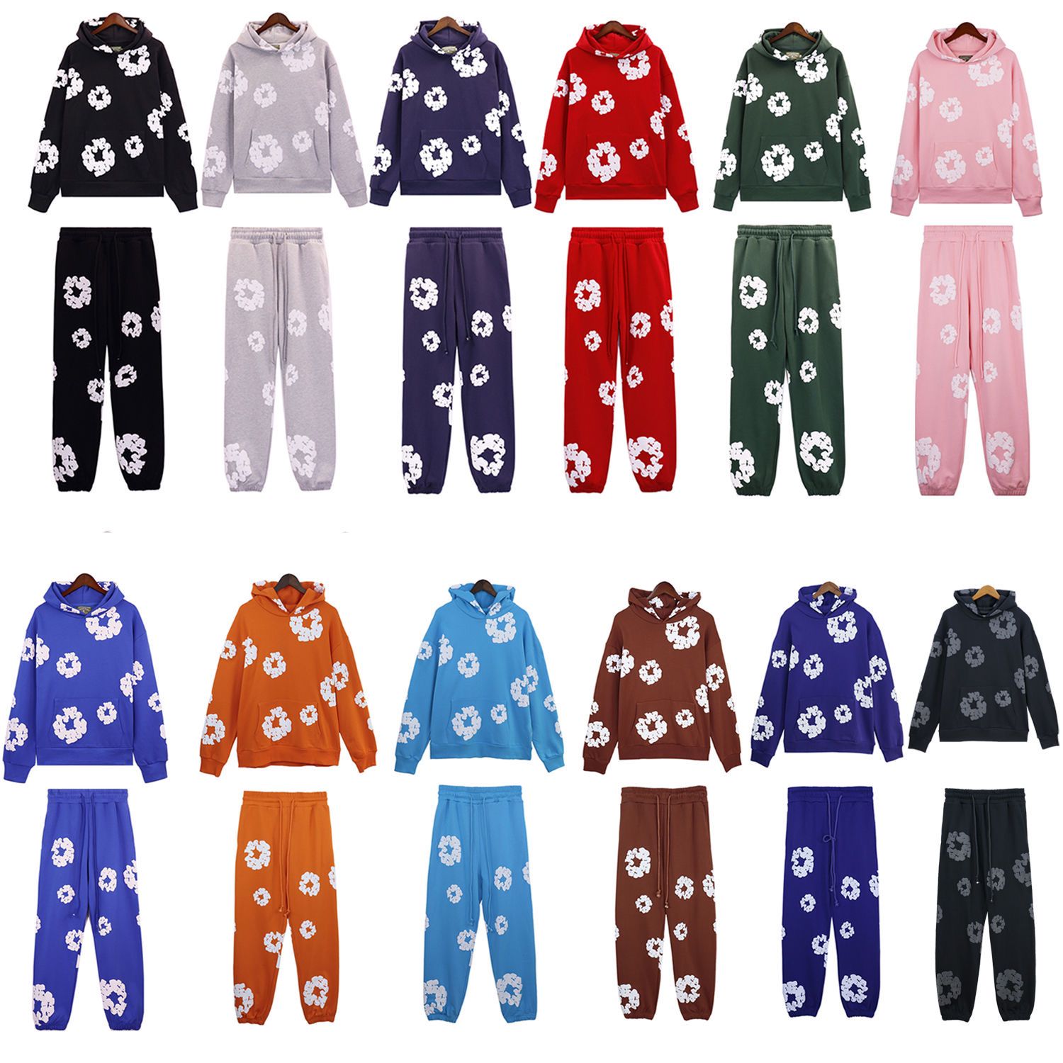High version kapok pure cotton hoodie with pant tracksuit