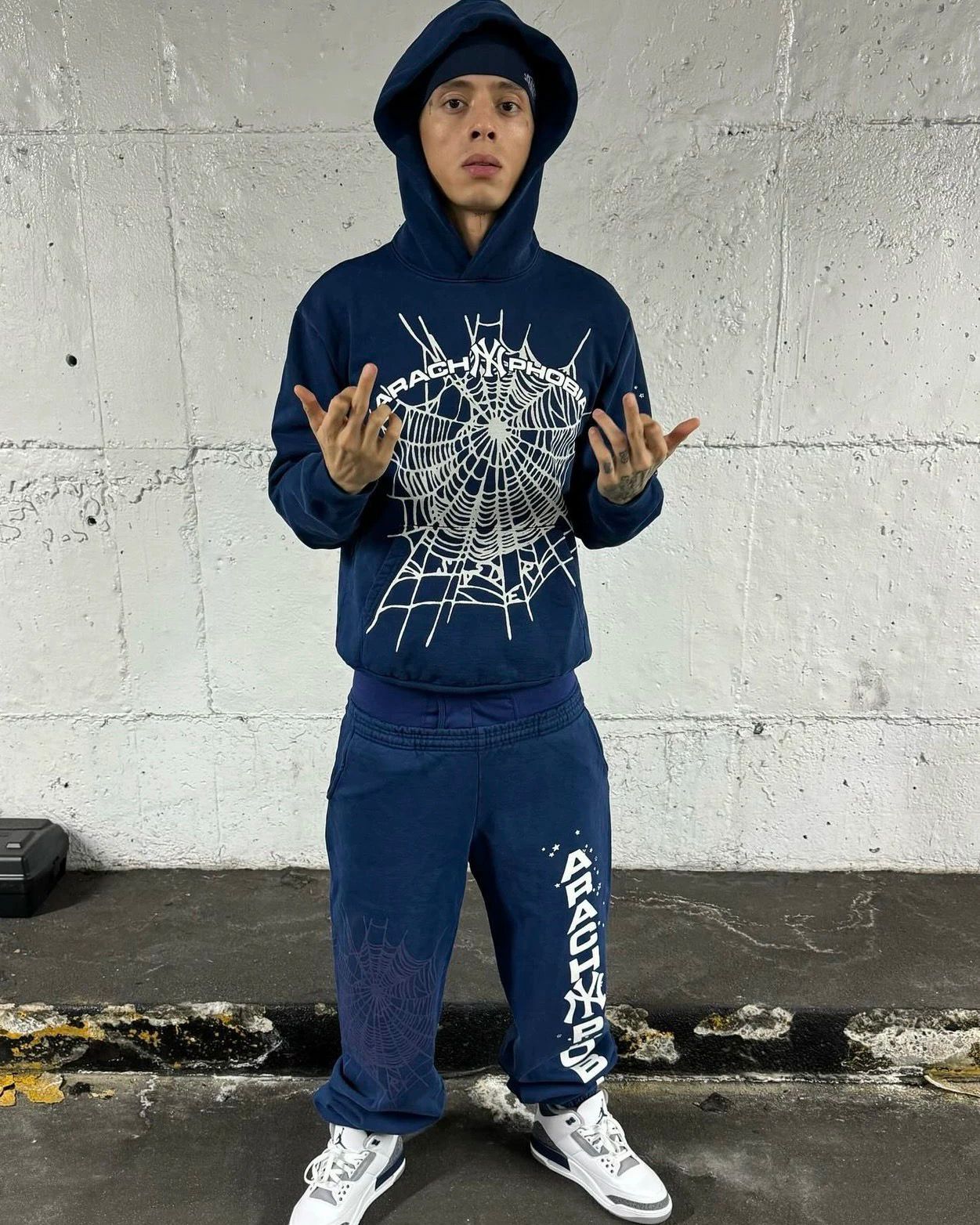 1:1 Top quality blue grey tracksuit