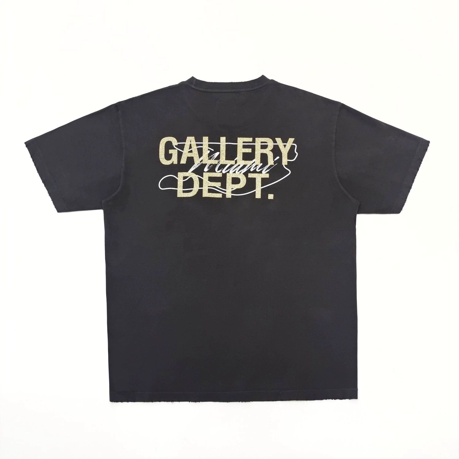 1:1 Top quality washing dark grey with colorful logo print tshirt