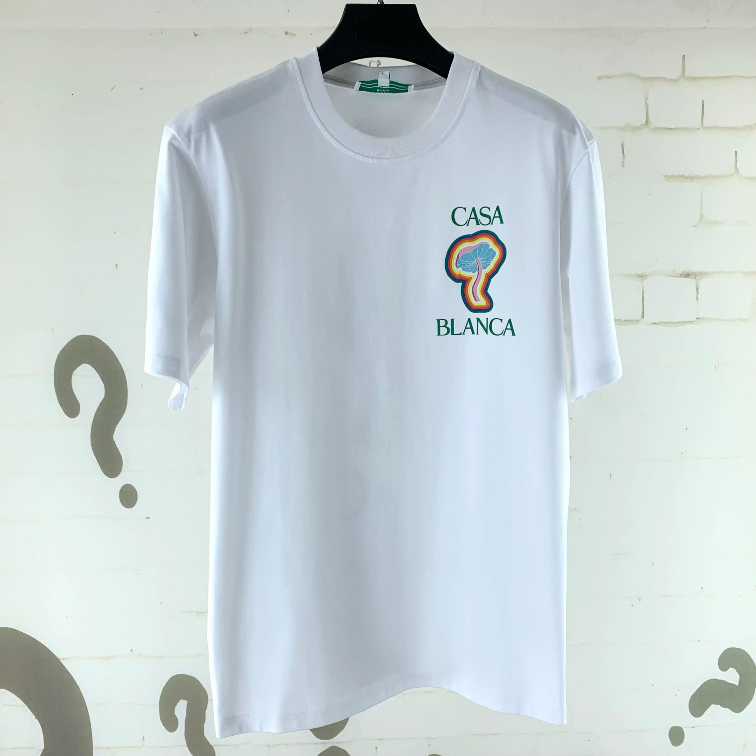 1:1 Top quality basic black white color with mushroon print tshirt