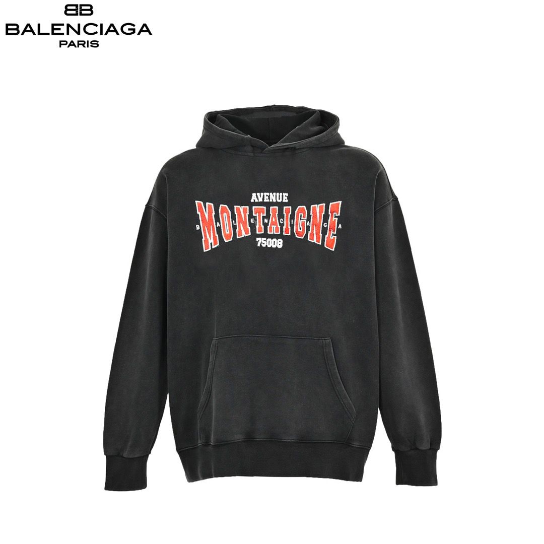 1:1 2024 new montaigne embroidery washed vintage hoodie