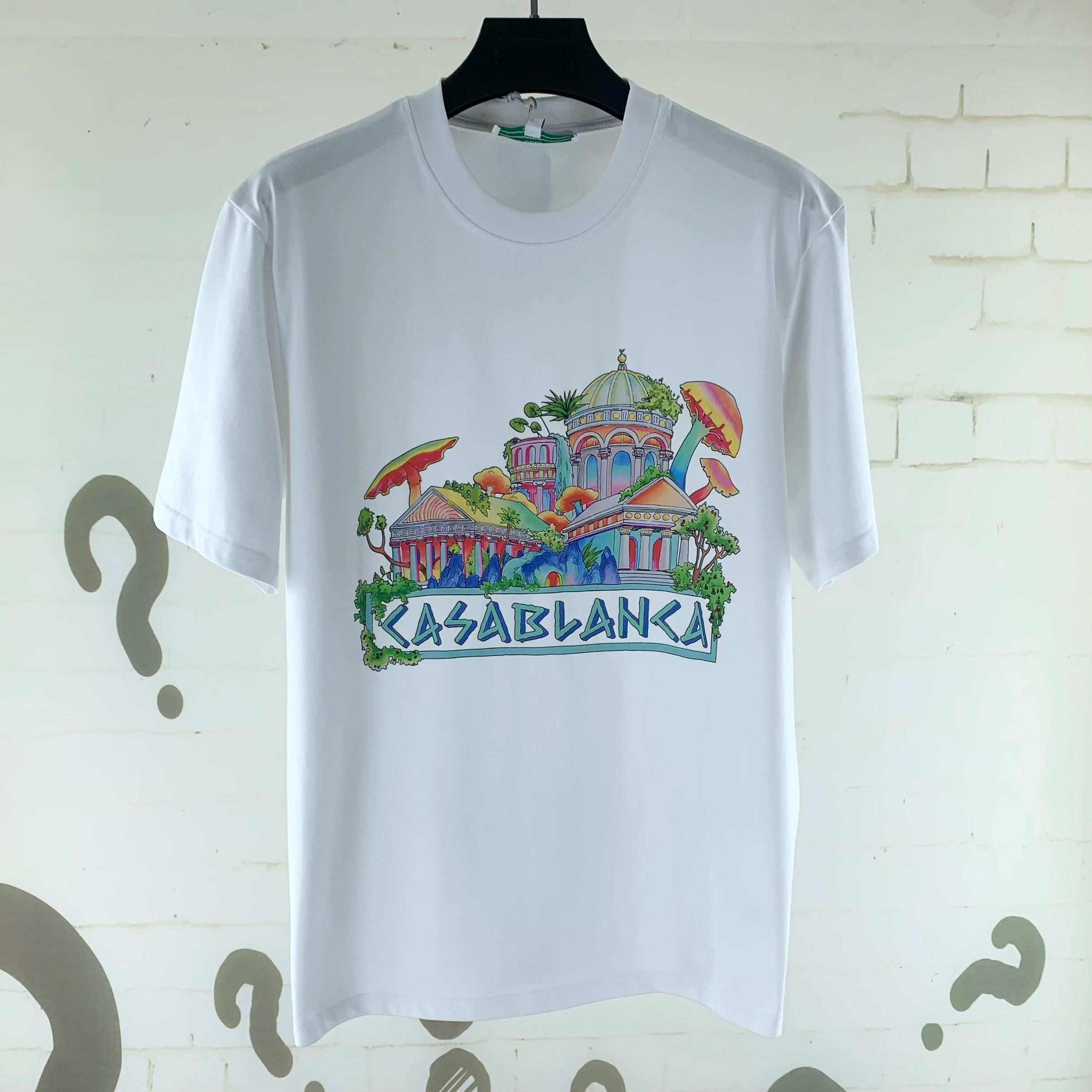1:1 Top quality white with castle print tshirt