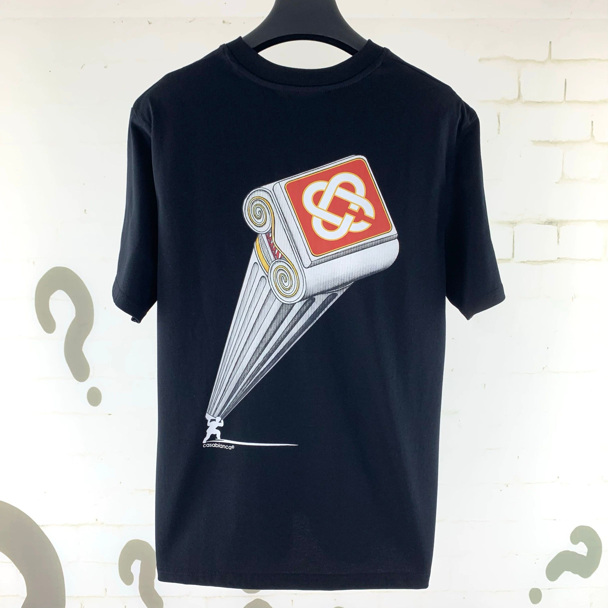 1:1 Top quality red graffiti print black and orange tshirt