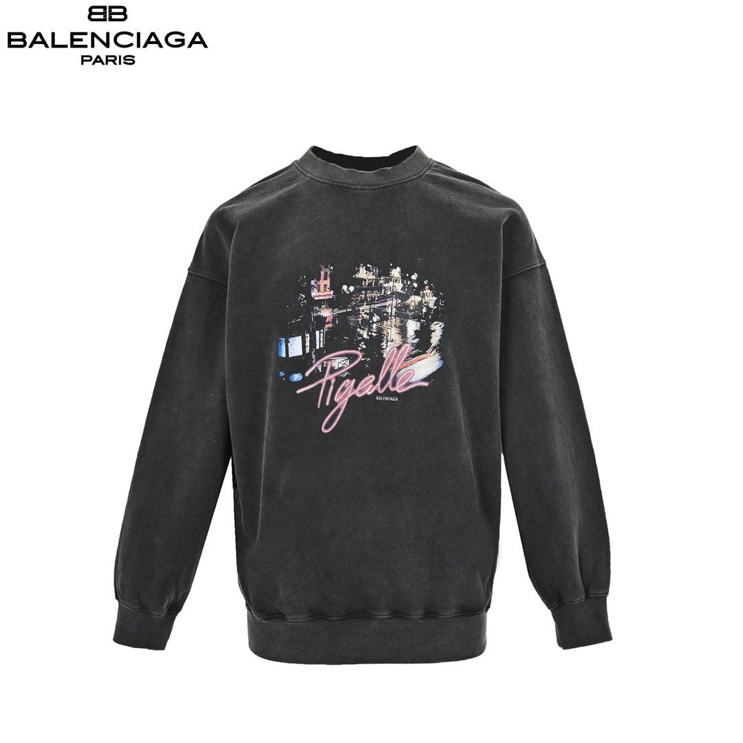 1:1 Top quality washing black crewneck