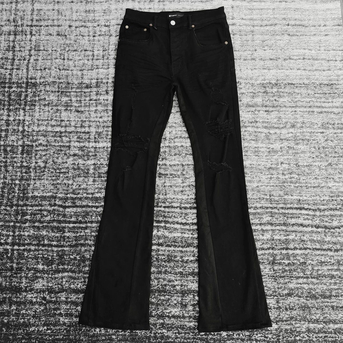 1:1 new style all black flared jeans