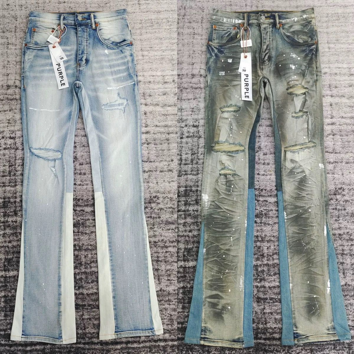 1:1 New style splicing colors washing jeans
