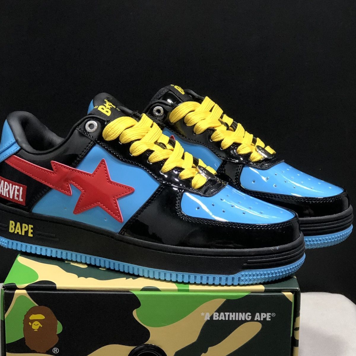 SK8 DUNK patent leather Marvel series black widows shoes