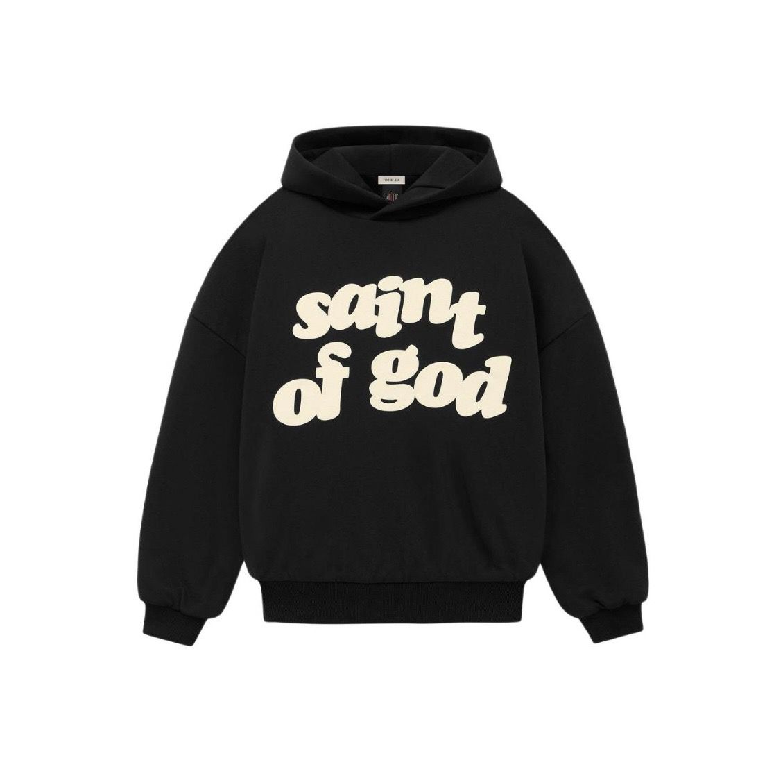 1:1 Saint & fog collab black hoodie
