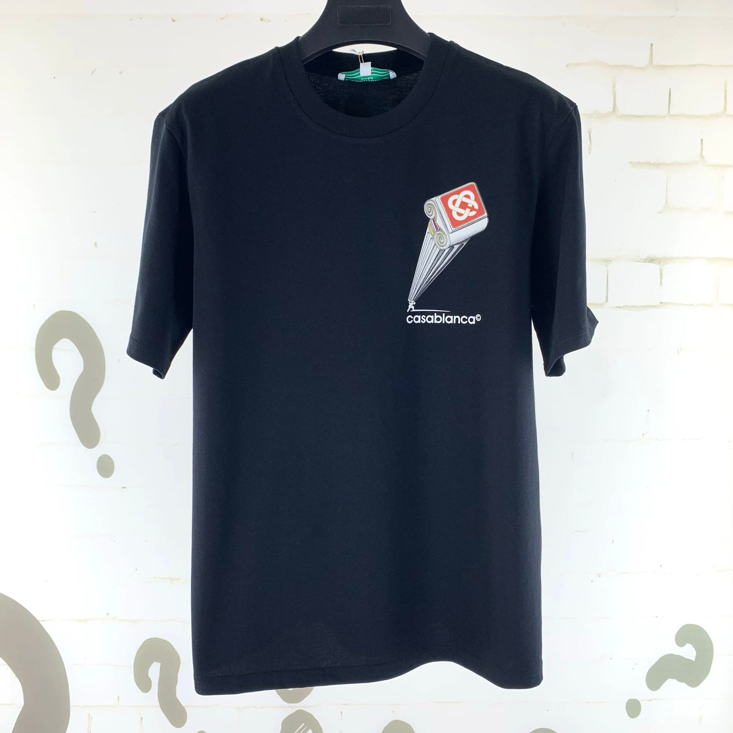 1:1 Top quality red graffiti print black and orange tshirt