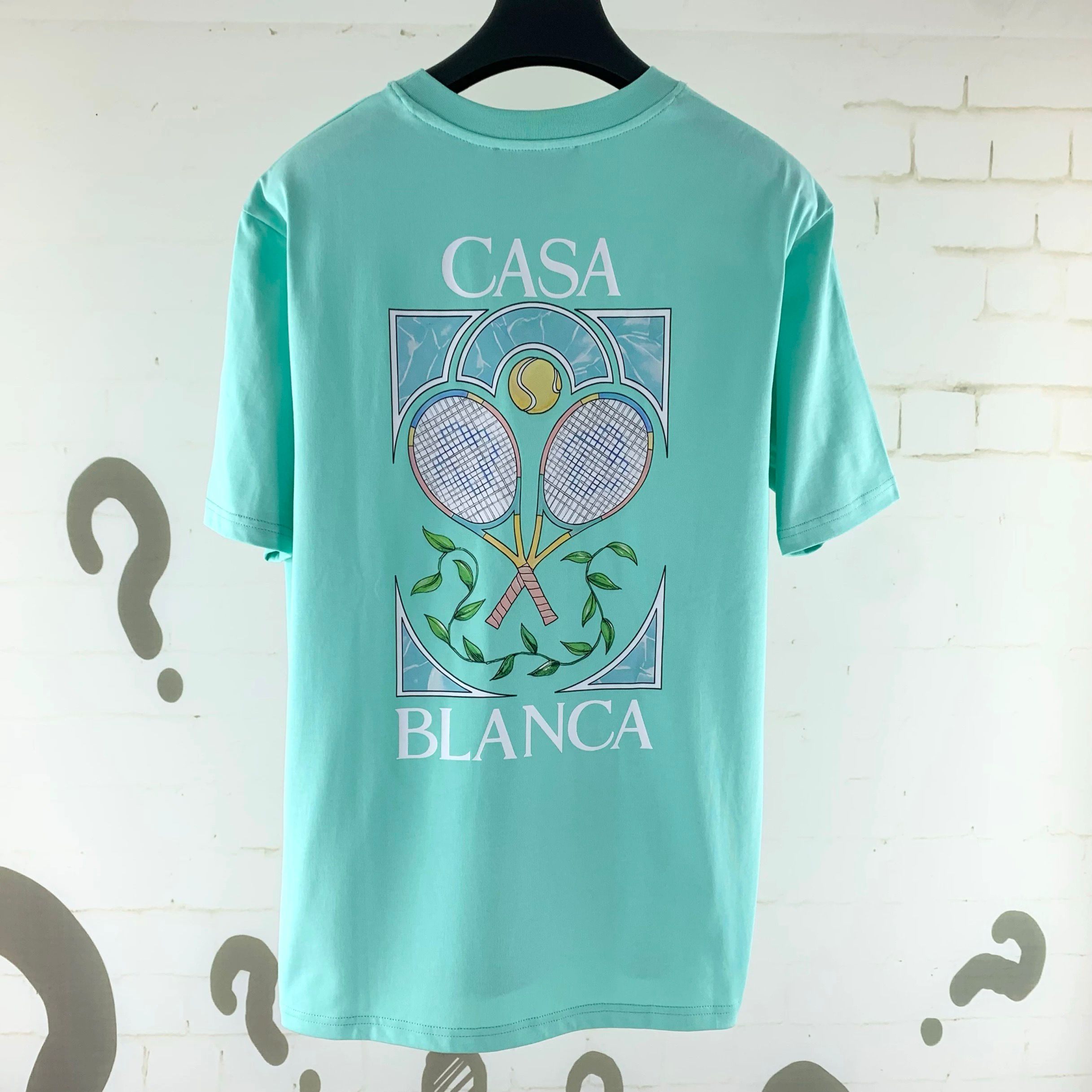 1:1 New top quality baby green color with tennis print tshirt