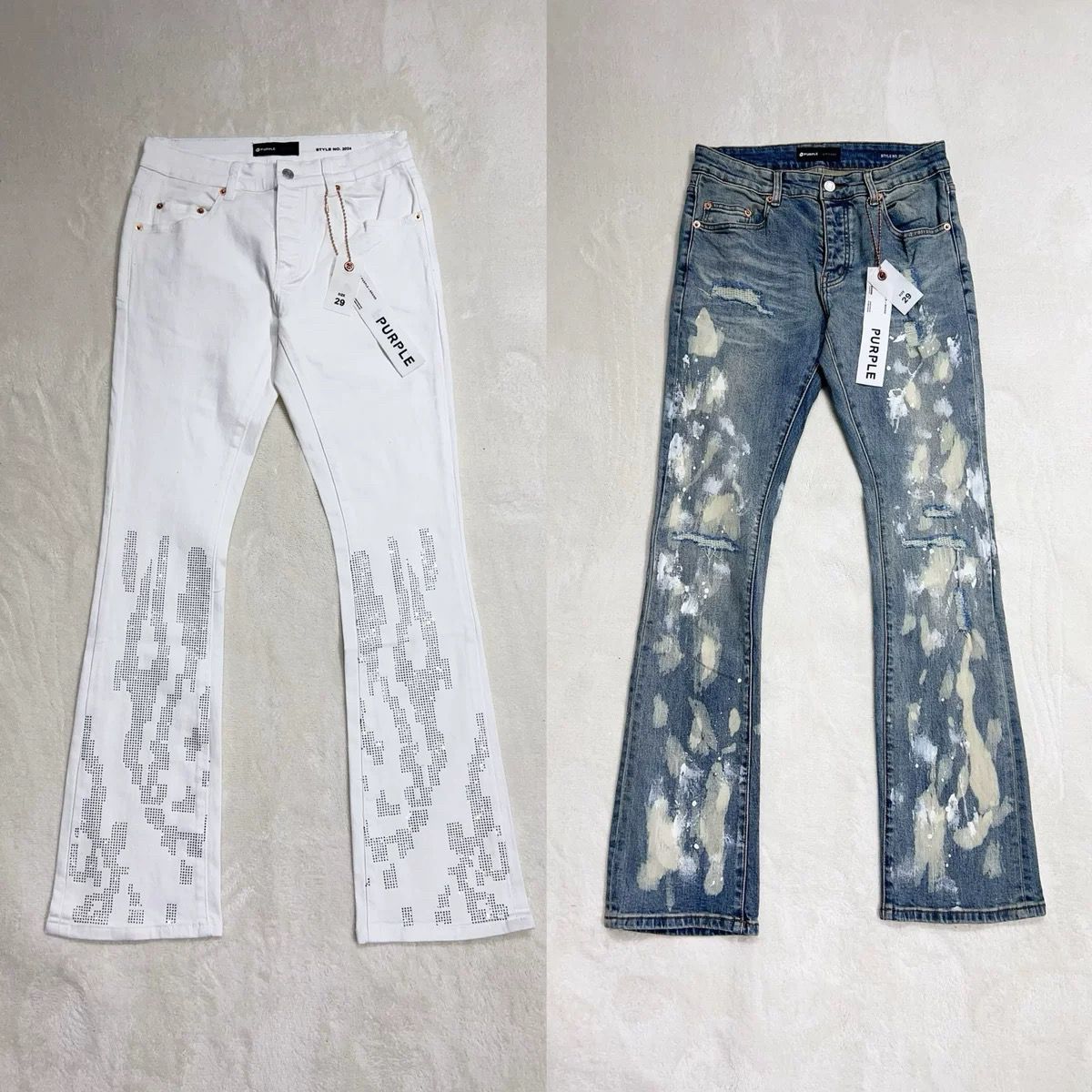 1:1 Tipsy Purple hombre tipsy new anti-old slim casual skinny micro flare jeans