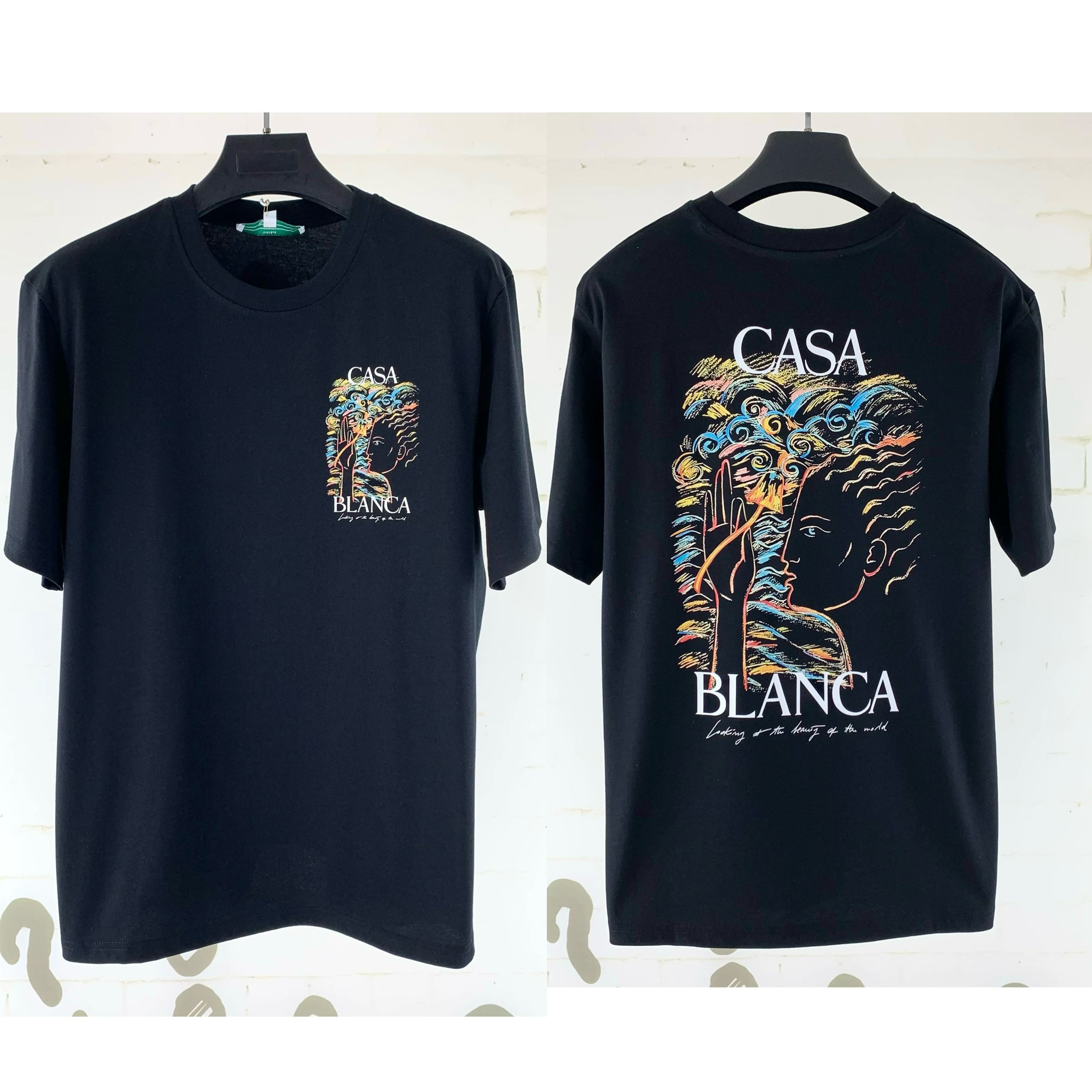 1:1 Top 2024 new style black with graffiti print tshirt