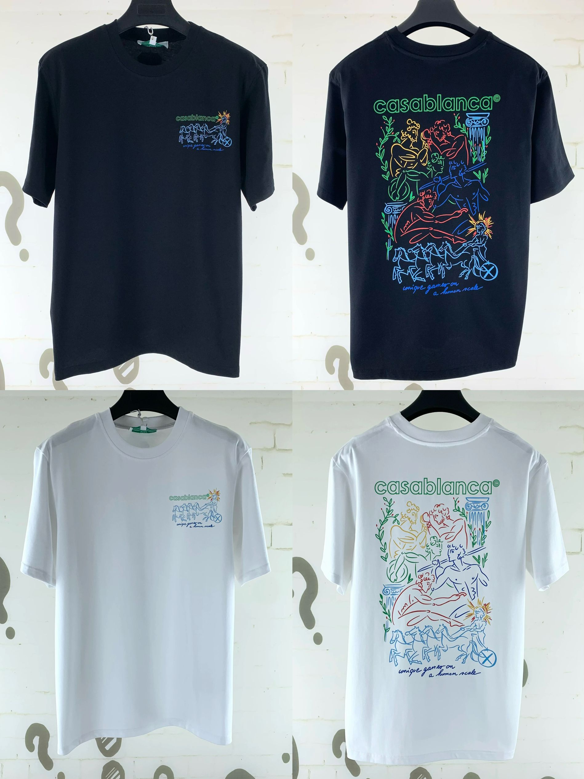 1:1 Top quality black white with graffiti tshirt