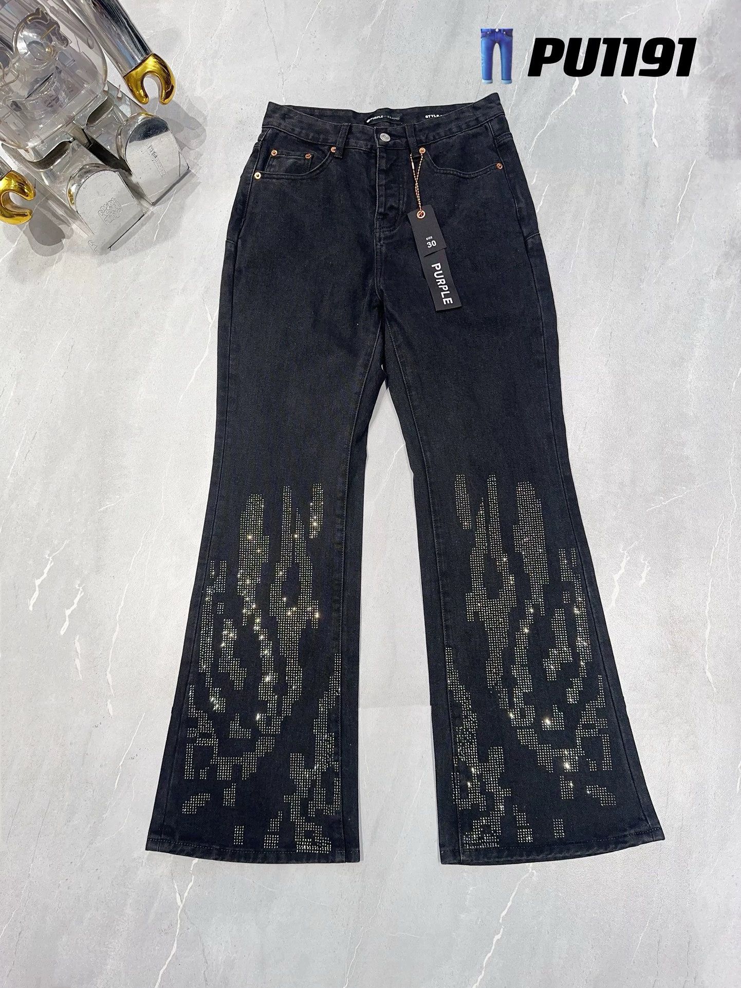 1:1 New arrival painting washing vintage black jeans