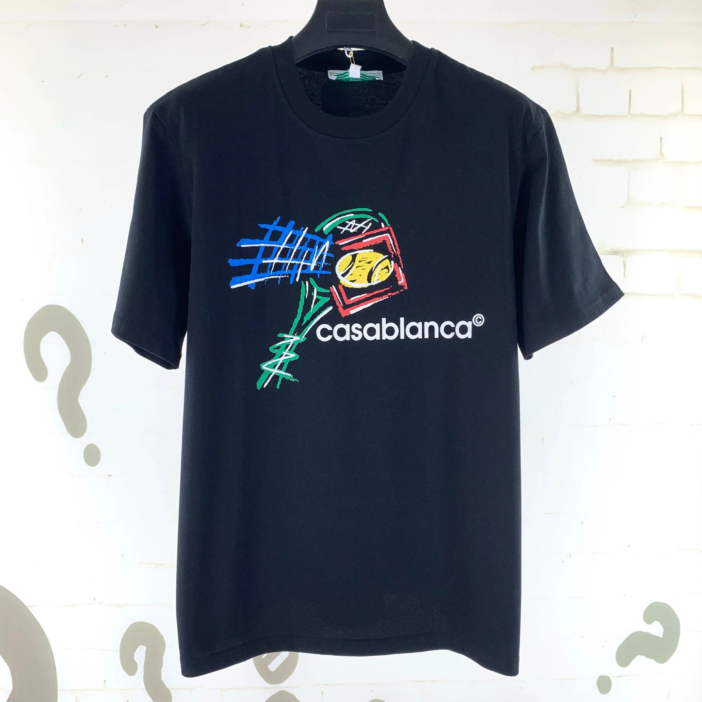 1:1 Top quality black color with tennis print tshirt