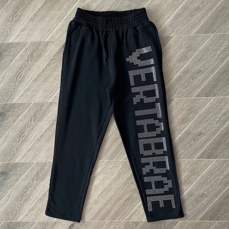 1:1 Top version red black crystal rhinestone sweatpant
