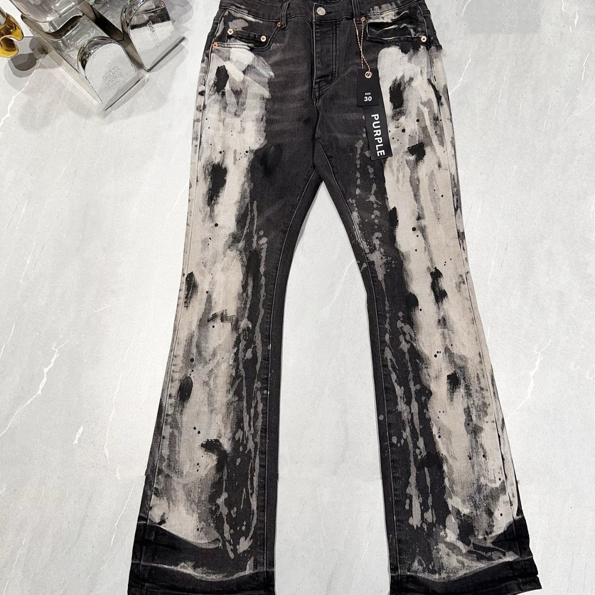 1:1 New krunk hombre trompeta stretch slim straight pantalones mujer flare jeans