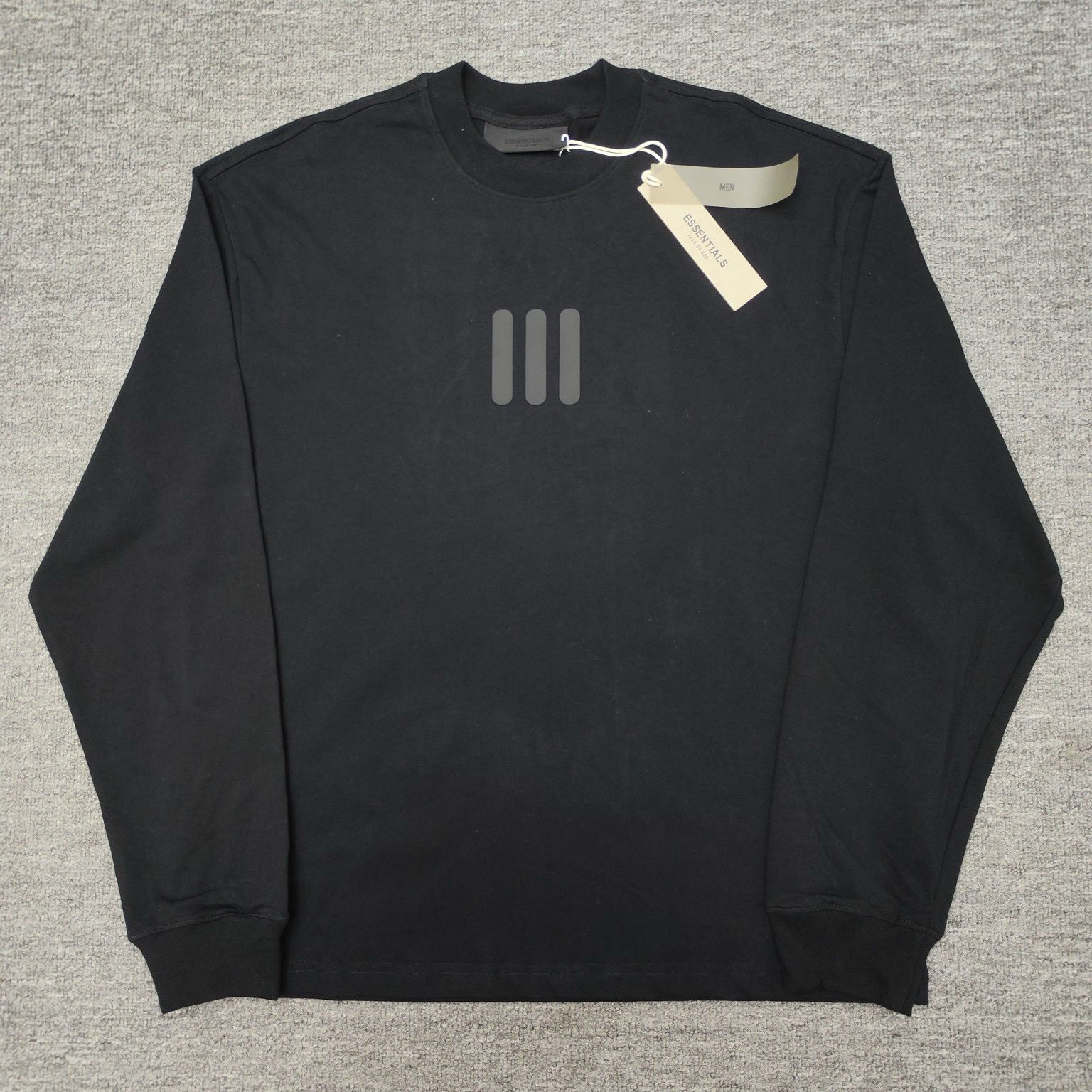 1:1 Top version basic color with 3-bar print long sleeve