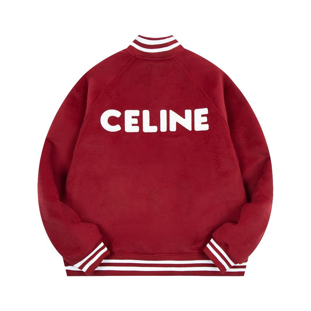 1:1 Top version red color with C letter jacket