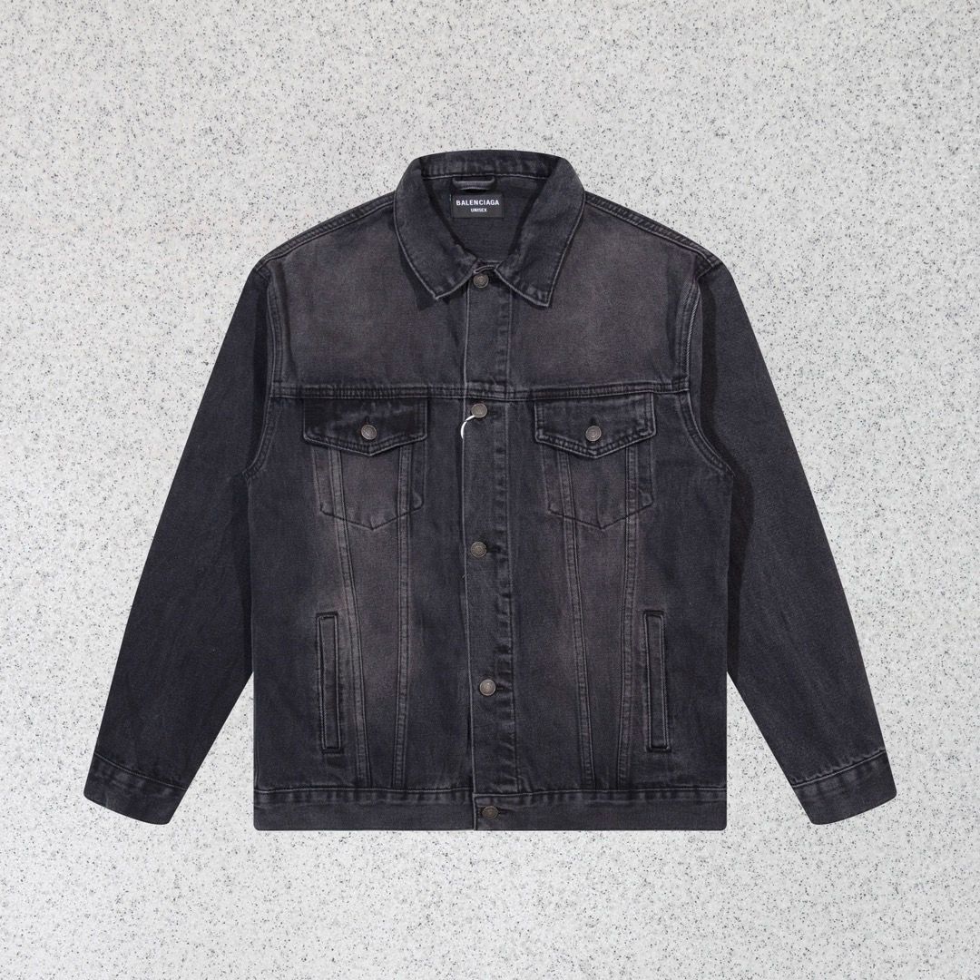 1:1 Version washing black with shinny diamond denim jacket