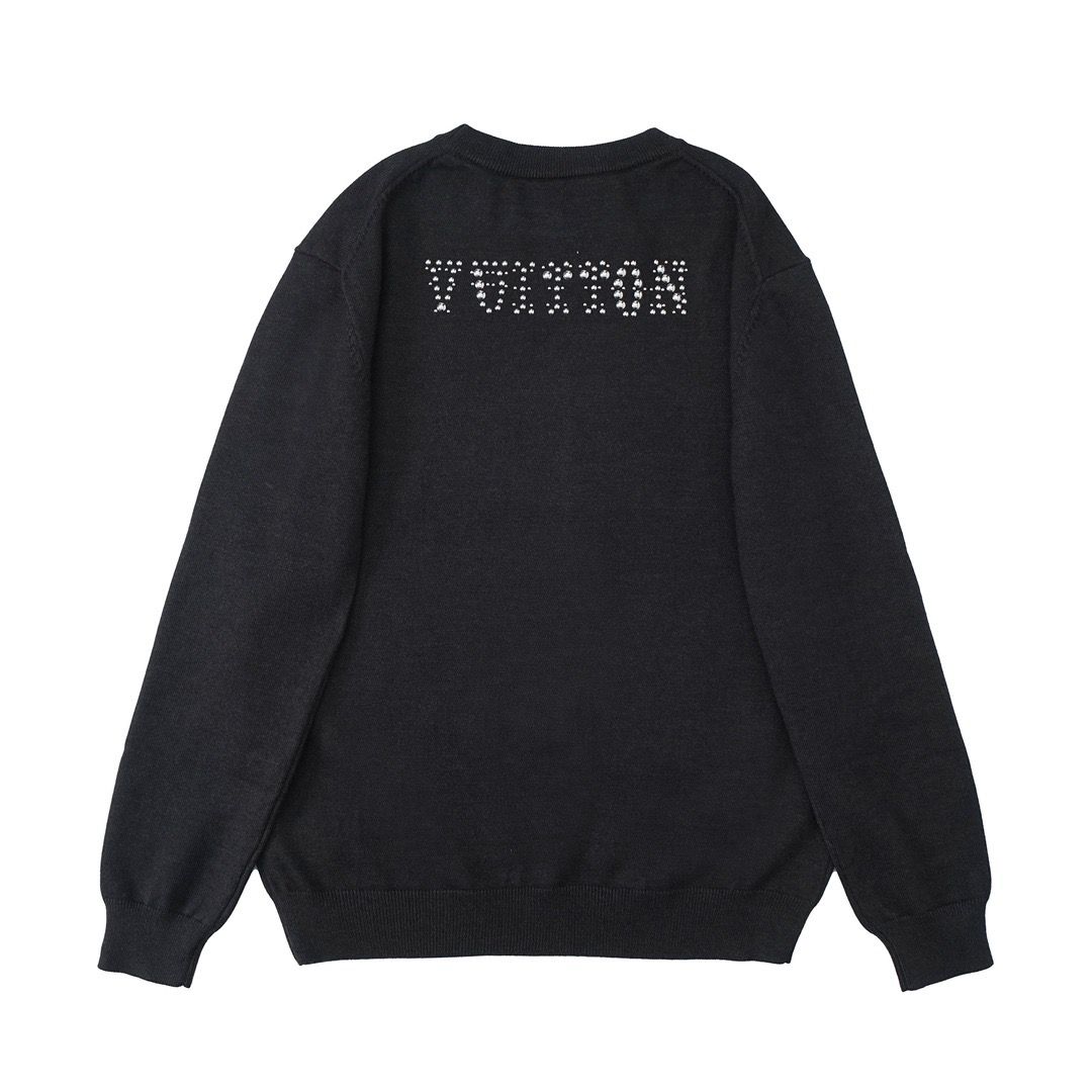 1:1 top version 2024 new jewelry darth embossed alphabet crewneck sweater
