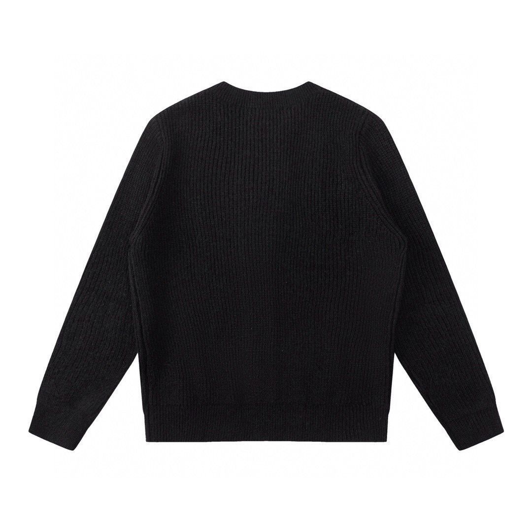 1:1 Top version black simple button sweater jacket