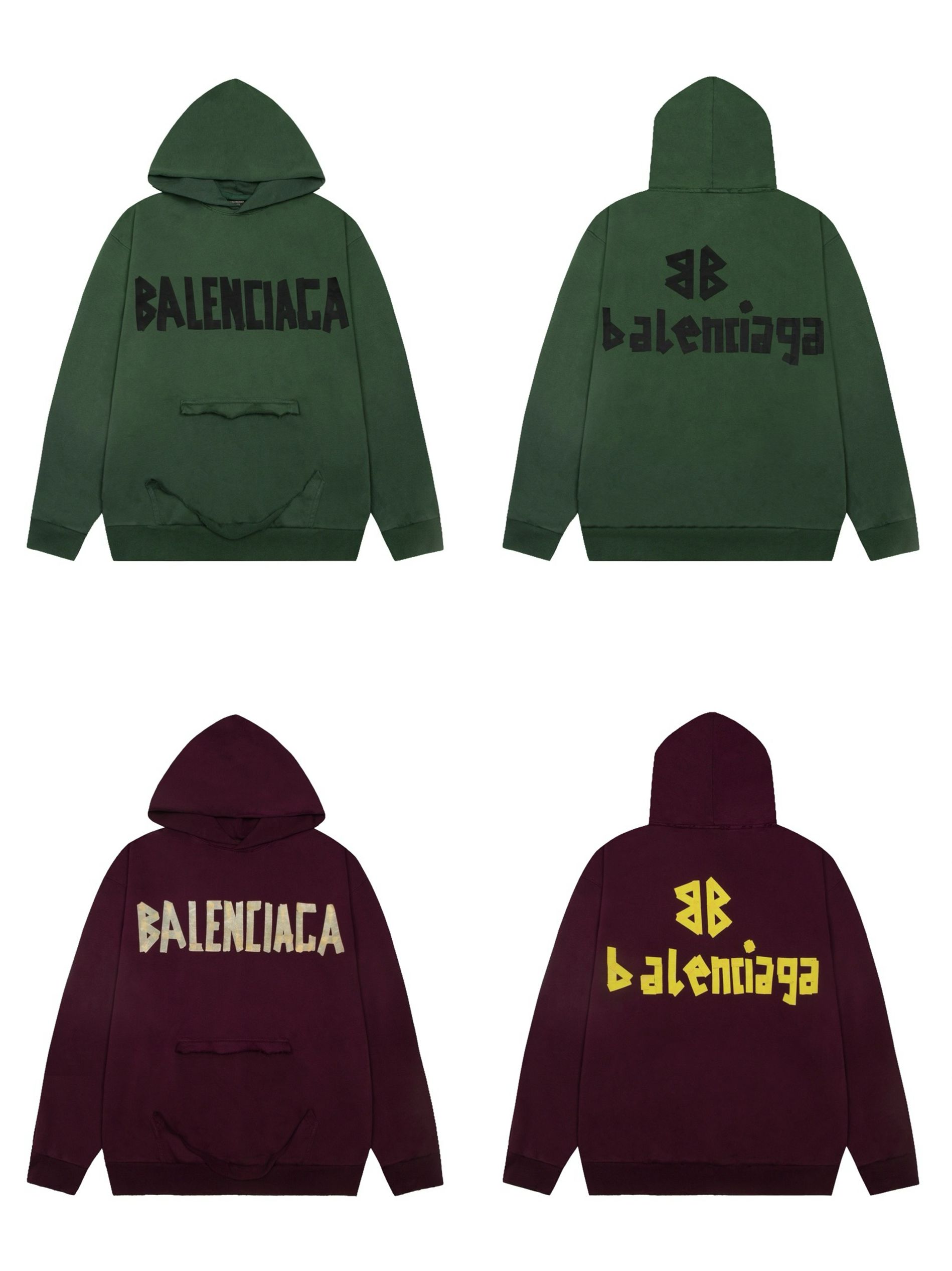 1:1 Top version tape print hoodie