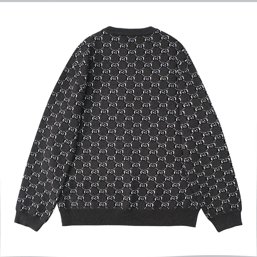 1:1 Version classic double shadow G jacquard casual crewneck sweater
