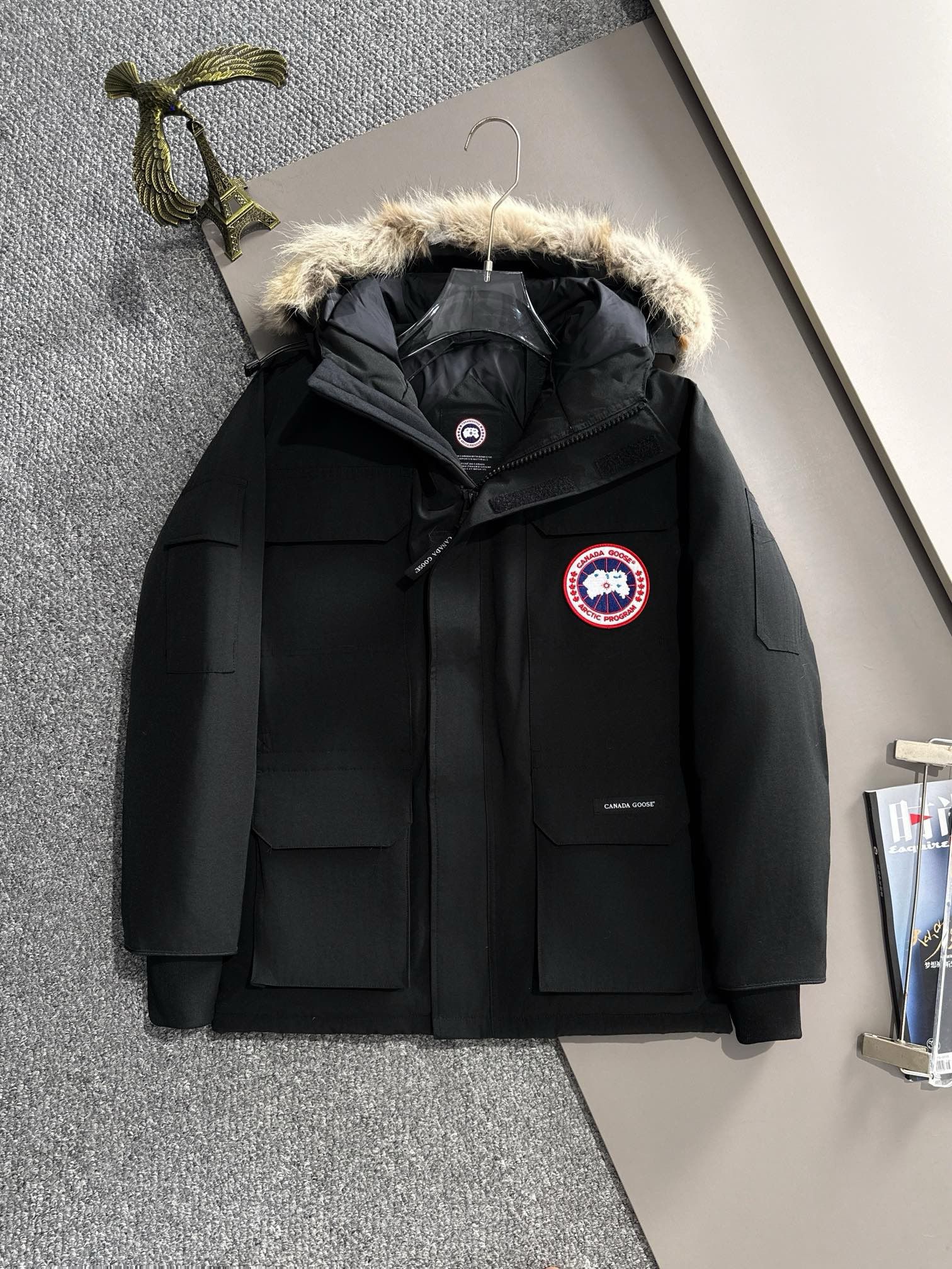 1:1 Top version 08 expedition parka classic black color down jacket