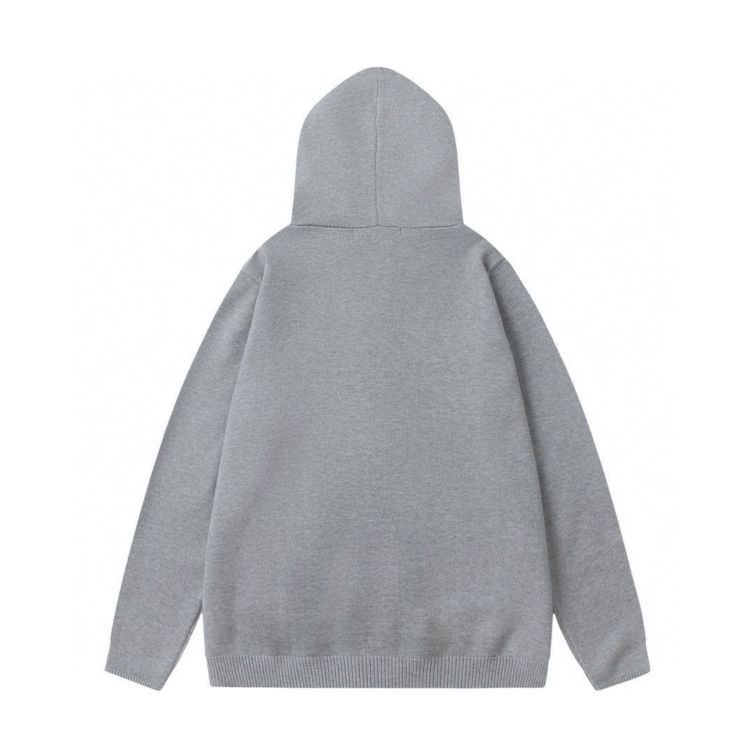 1：1 Top version grey zip up sweater jacket hoodie