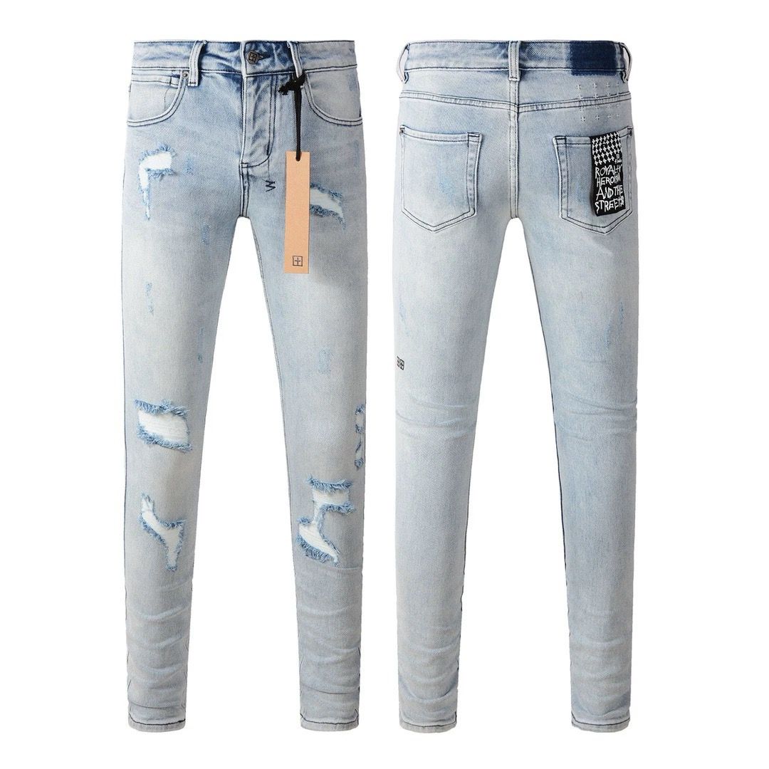 1:1 version new slim blue jeans