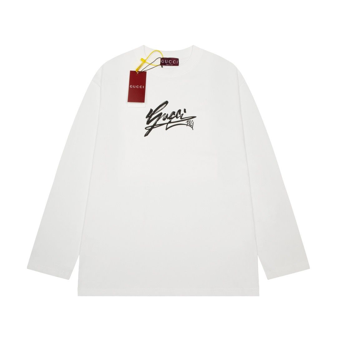 1:1 top version pure white color crewneck long sleeve