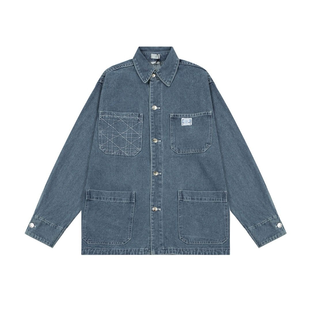 1:1 Version washing vintage letter embroidery graffiti denim jacket