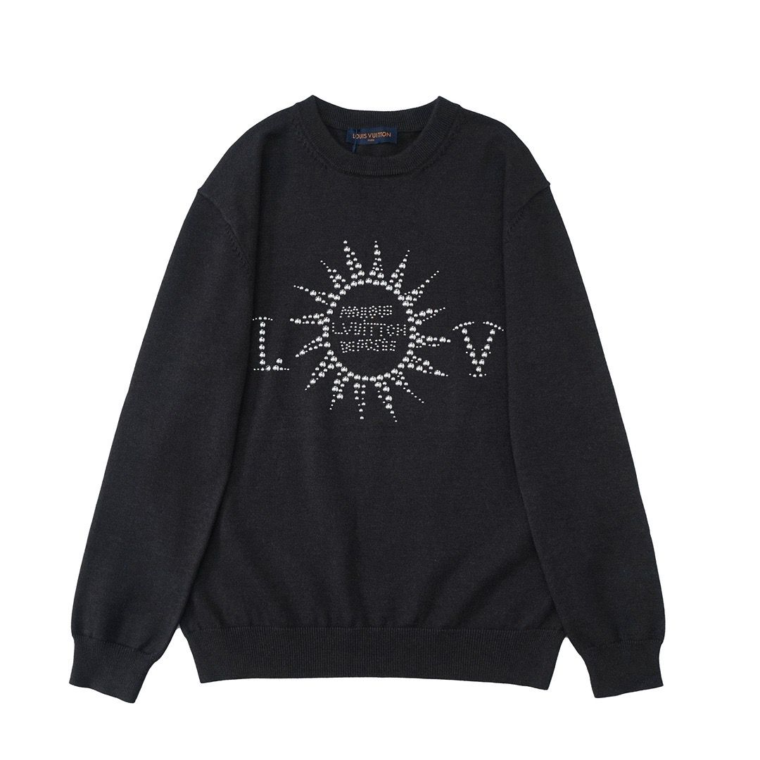1:1 top version 2024 new jewelry darth embossed alphabet crewneck sweater