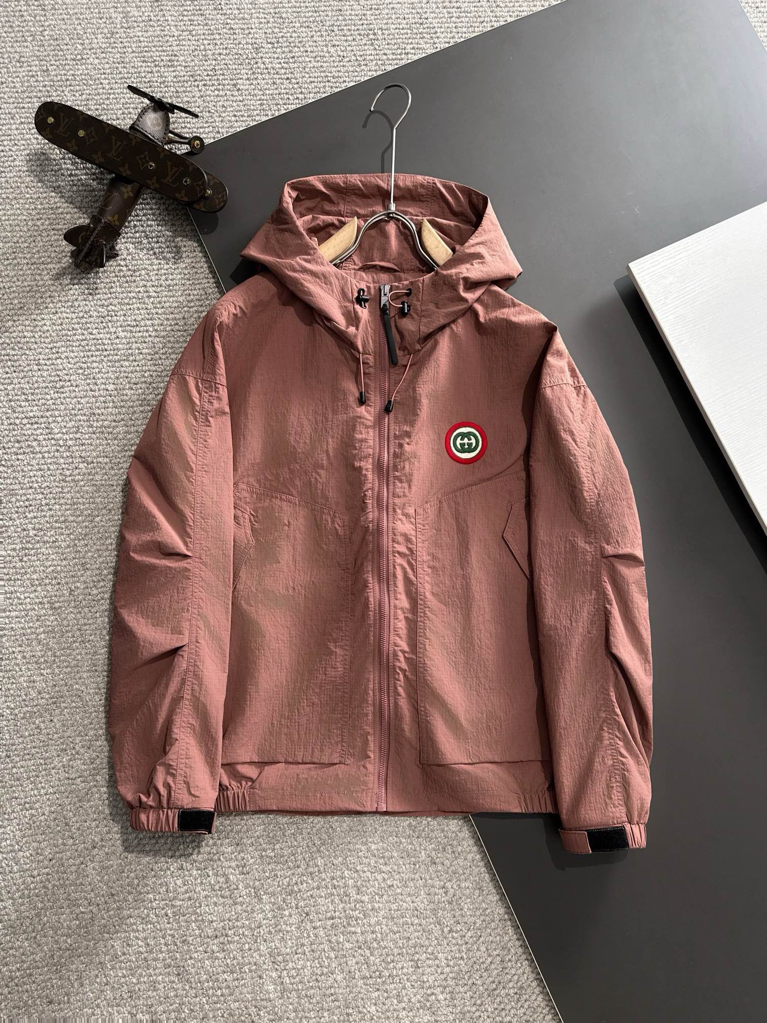 1:1 Top version dark pink color zip up jacket