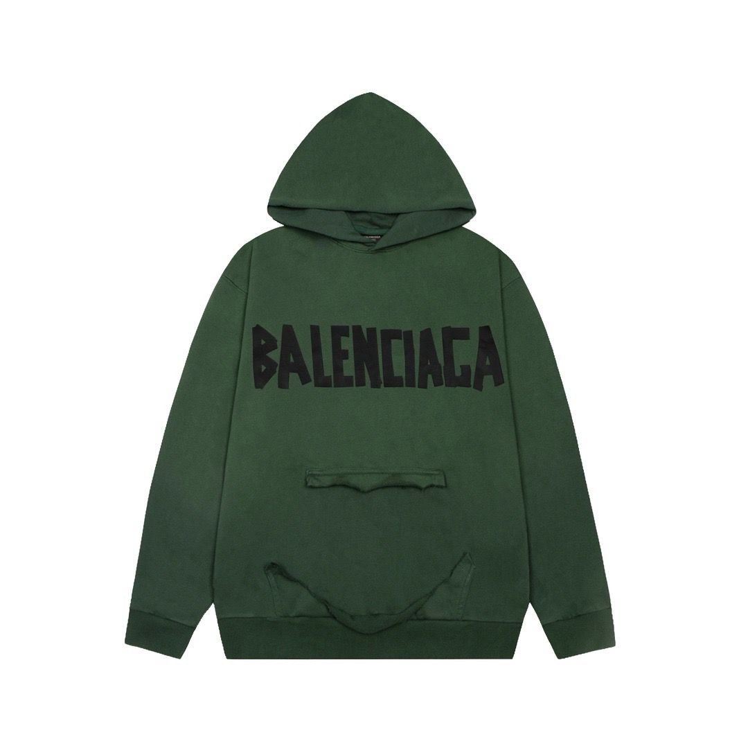 1:1 Top version tape print hoodie